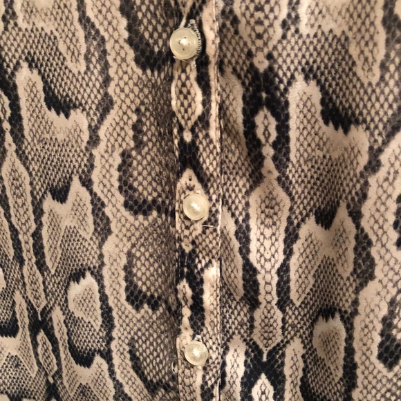 Snakeskin Portofino roll tab long sleeve top - Picture 2 of 4